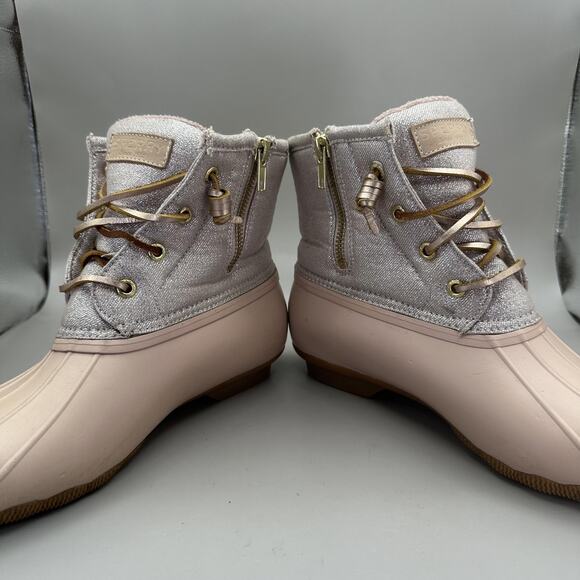 Sperry Duck Boots Womens Size 9.5 Pink Saltwater Winter Waterproof Rubber - Picture 5 of 9